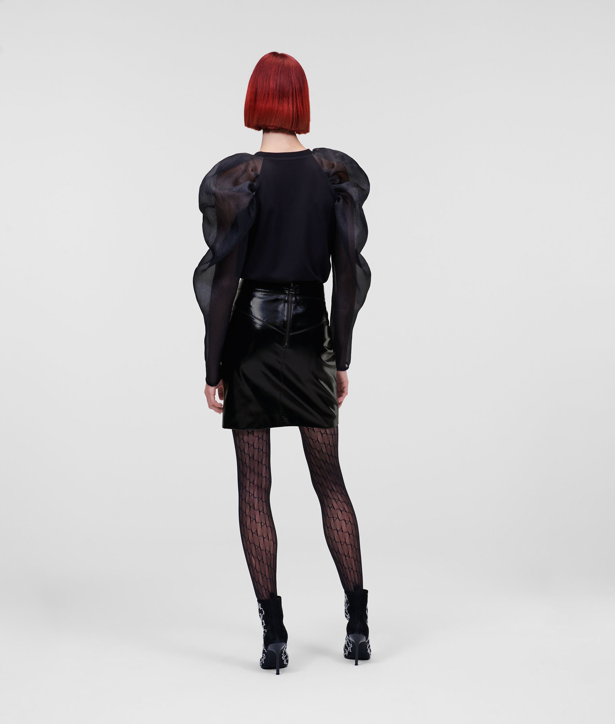 (image for) Extraordinary FAUX PATENT LEATHER MINI SKIRT